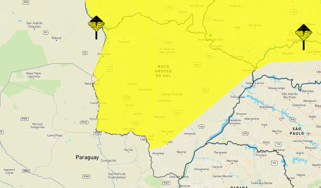 Inmet amplia número de cidade de MS com segundo alerta de chuvas intensas Inmet amplia número de cidade de MS com segundo alerta de chuvas intensas