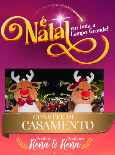 Com direito a marcha nupcial, Senhor e Senhora Rena vão se casar na Cidade do Natal