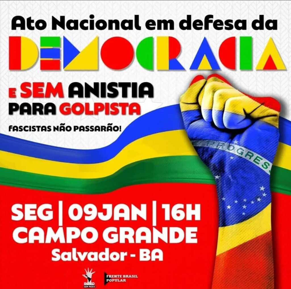 Repudiando terrorismo em Brasília Movimentos Sociais convocam 'Atos pela Democracia' para hoje Repudiando terrorismo em Brasília Movimentos Sociais convocam 'Atos pela Democracia' para hoje