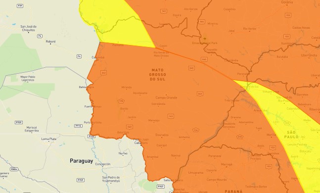Todas cidades de MS estão sob alerta para tempestade e chuvas intensas Todas cidades de MS estão sob alerta para tempestade e chuvas intensas