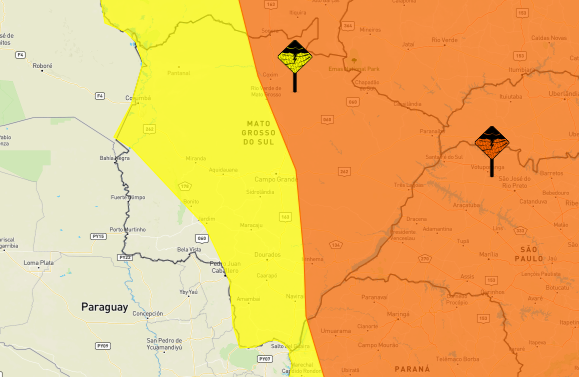 Com dois alertas, Estado tem previsão de chuvas intensas até segunda Com dois alertas, Estado tem previsão de chuvas intensas até segunda
