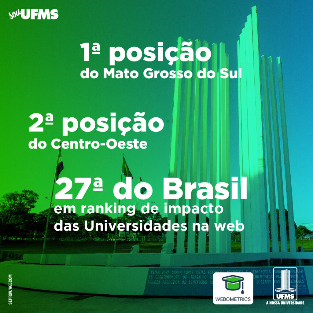 UFMS lidera ranking de impacto na web entre universidades de Mato Grosso do Sul UFMS lidera ranking de impacto na web entre universidades de Mato Grosso do Sul