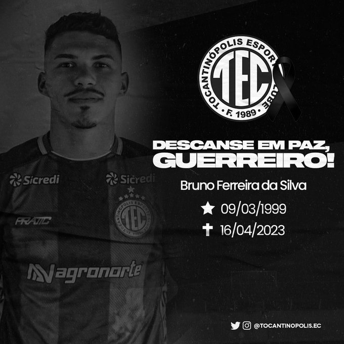 Jogador Bruno Ferreira falece em acidente de carro