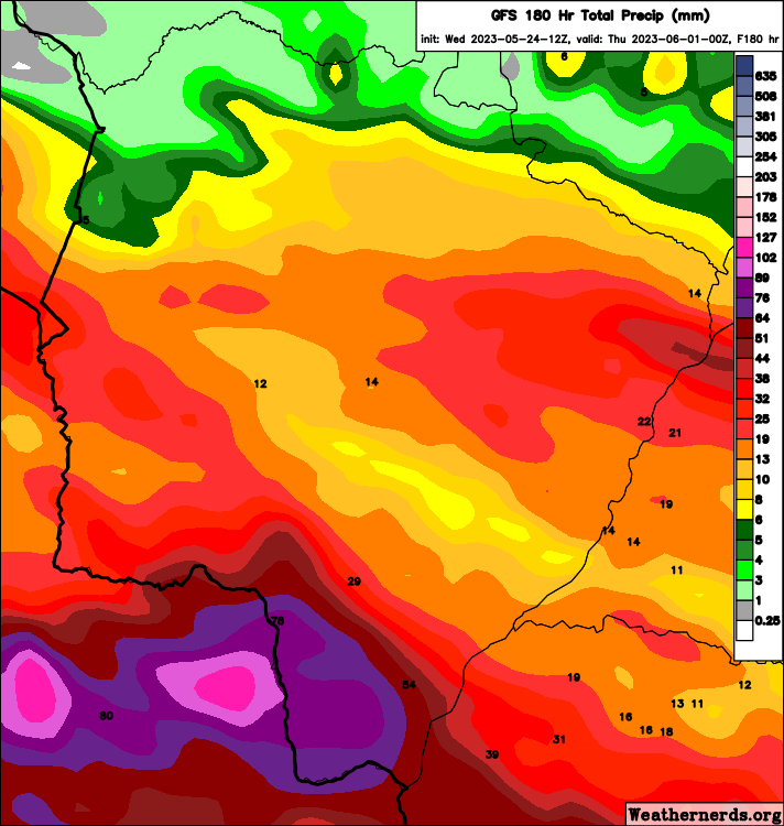 Frente fria traz chuva para MS neste final de semana e meteorologia alerta para ventos intensos e granizo