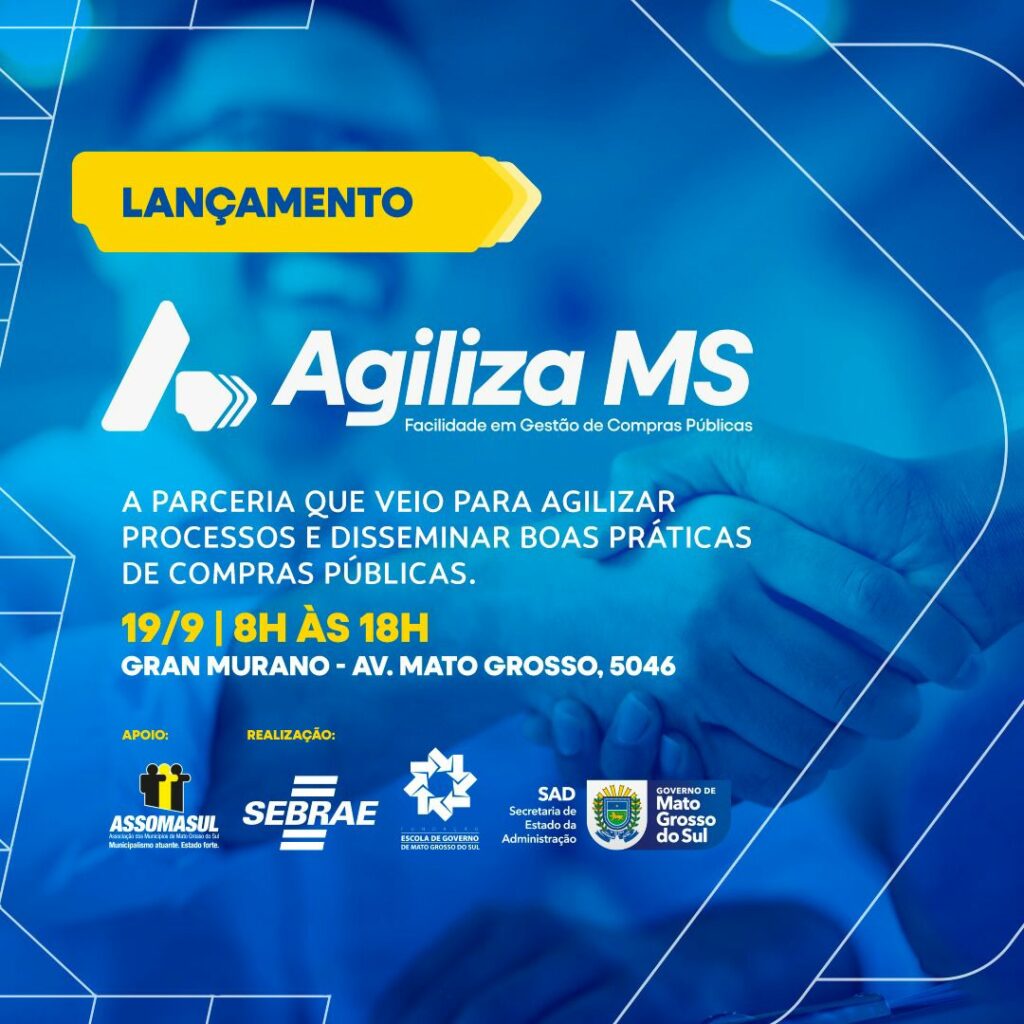 Agiliza MS: parceria Governo e Sebrae levará capacitação em licitações e compras aos municípios Agiliza MS: parceria Governo e Sebrae levará capacitação em licitações e compras aos municípios
