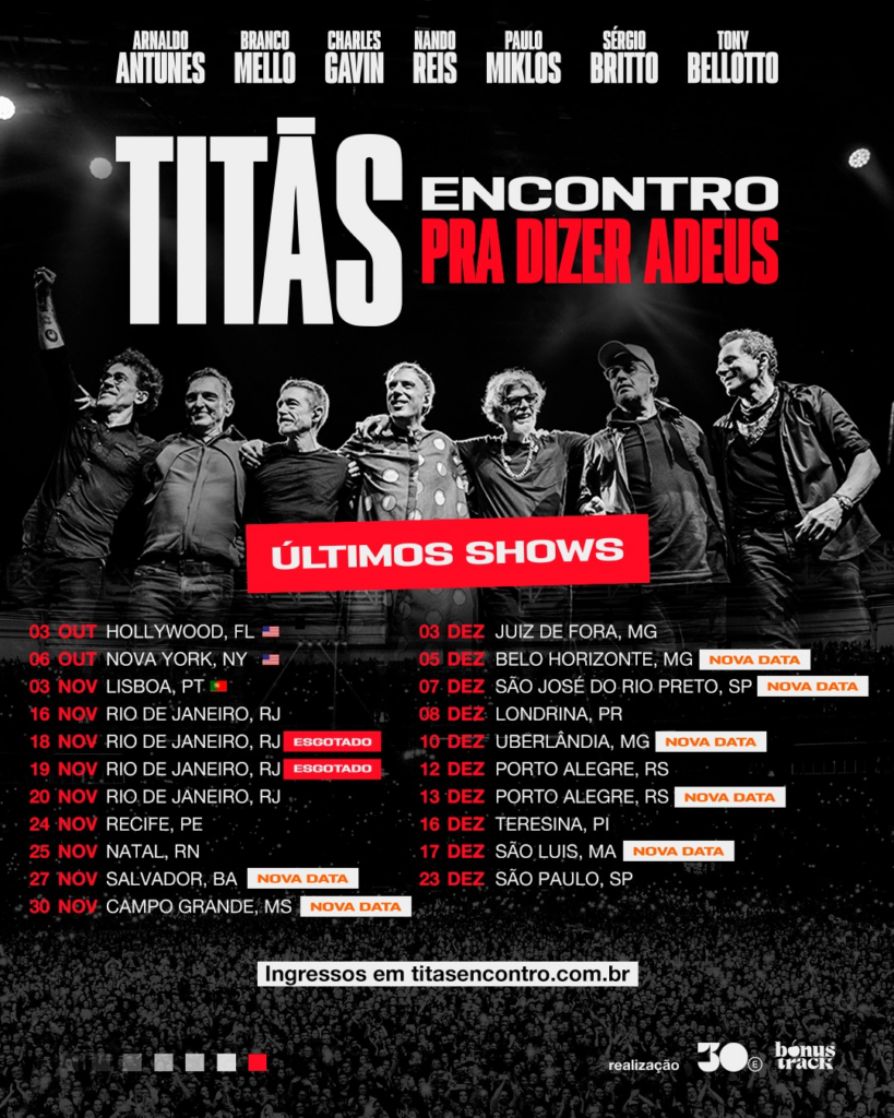 Turnê de despedida da banda Titãs acontece em novembro em Campo Grande Turnê de despedida da banda Titãs acontece em novembro em Campo Grande