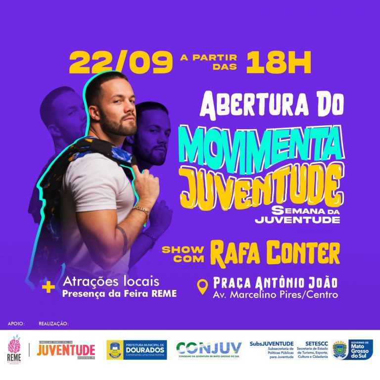 Amanhã 'Movimenta Juventude' começa a acontecer em praça de Dourados Amanhã 'Movimenta Juventude' começa a acontecer em praça de Dourados