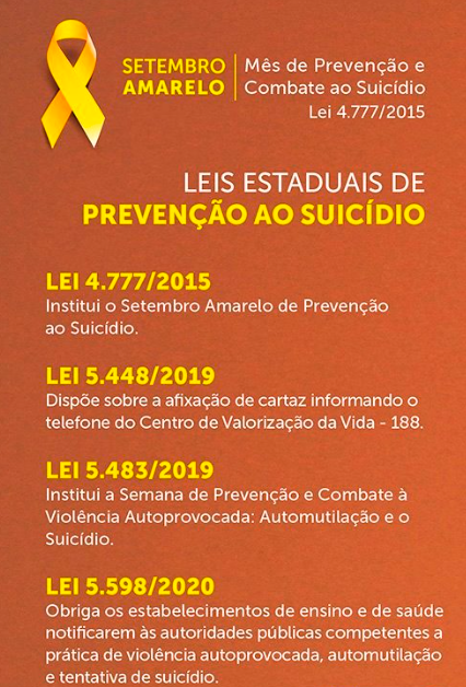 Setembro Amarelo: 130 pessoas já cometeram suicídio neste ano em MS Setembro Amarelo: 130 pessoas já cometeram suicídio neste ano em MS