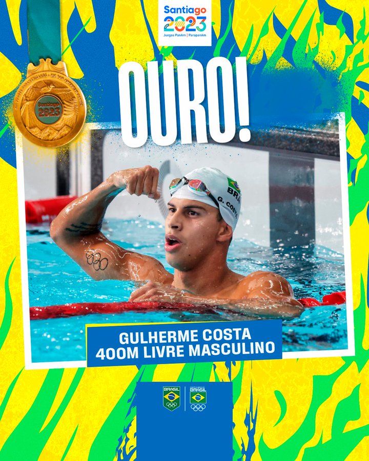 Pan-Americanos: Brasil garante ouro no skate street e na natação que obteve outras cinco medalhas Pan-Americanos: Brasil garante ouro no skate street e na natação que obteve outras cinco medalhas