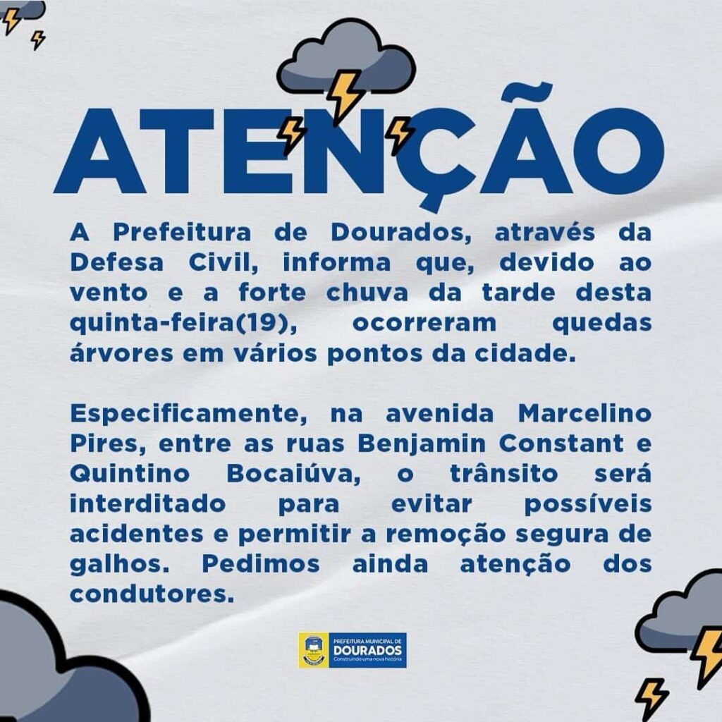 Dourados também tem chuva forte derrubando árvores, energia e tendo comércio 'alagado' Dourados também tem chuva forte derrubando árvores, energia e tendo comércio 'alagado'