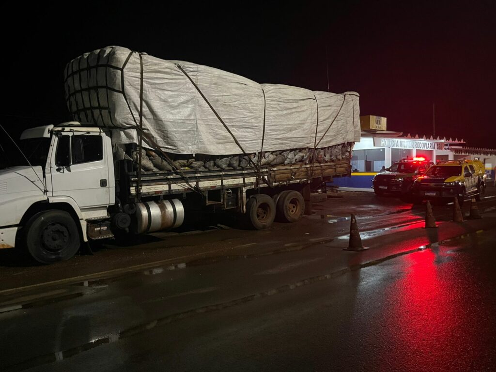 PMR prende homem por crime ambiental com carvão vegetal sem nota em rodovia de MS PMR prende homem por crime ambiental com carvão vegetal sem nota em rodovia de MS