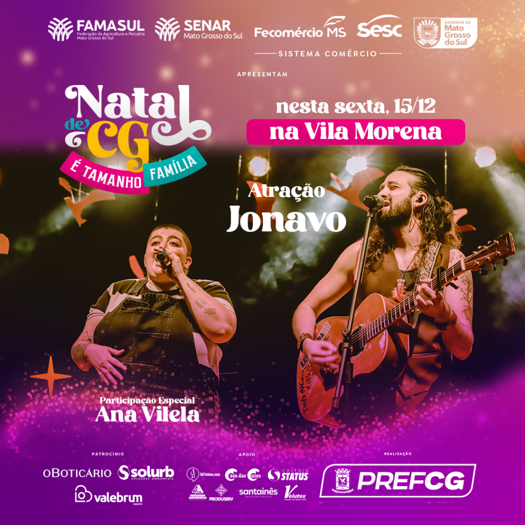 Show de Jonavo com Ana Vilela anima Cidade do Natal na sexta-feira Show de Jonavo com Ana Vilela anima Cidade do Natal na sexta-feira