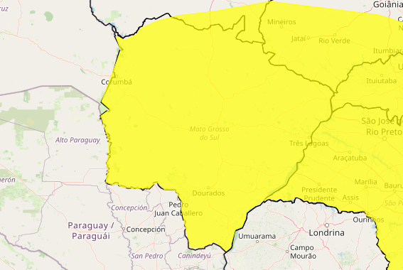Na véspera do Natal, Inmet revova alertas de tempestade para todas cidades de MS