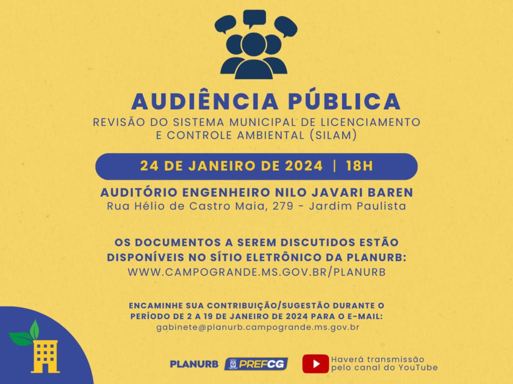 Sociedade poderá participar da atualização do Sistema Municipal de Licenciamento e Controle Ambiental