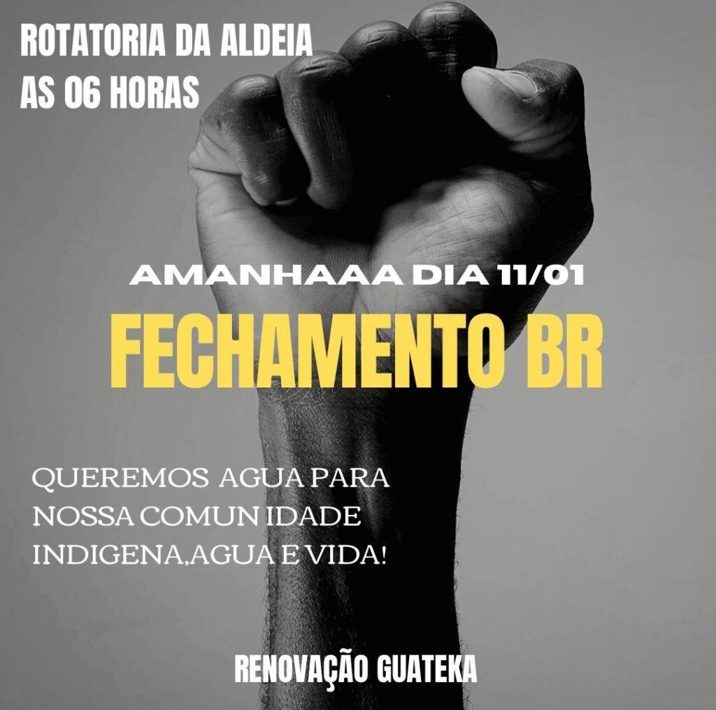 Manifesto por 'água' bloqueia rodovia entre Dourados e Itaporã Manifesto por 'água' bloqueia rodovia entre Dourados e Itaporã