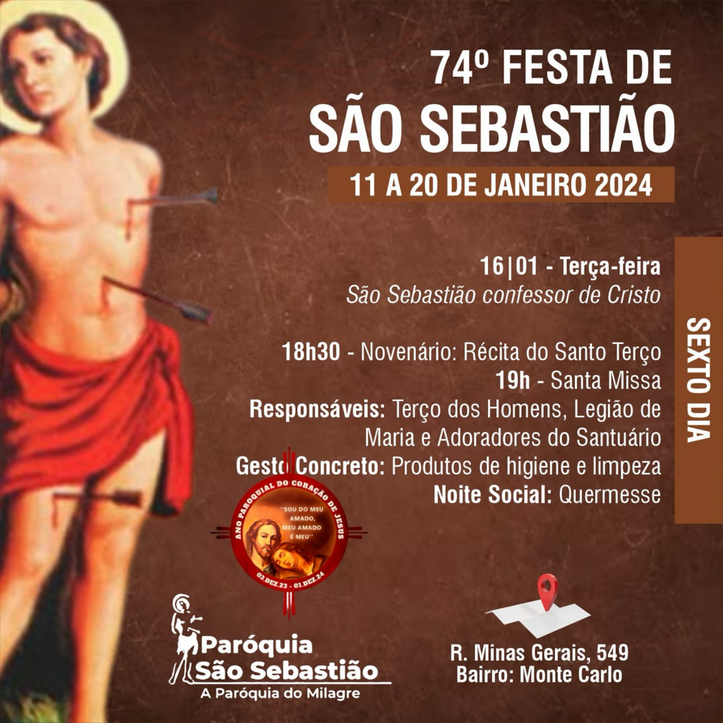 Confira a programação dessa terça-feira da 74ª Festa de São Sebastião Confira a programação dessa terça-feira da 74ª Festa de São Sebastião