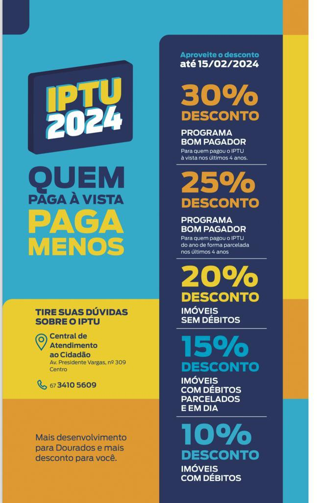 Prefeitura de Dourados inicia a entrega dos carnês do IPTU 2024