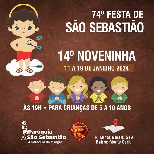 Festa de São Sebastião começa hoje com procissão, missa e quermesse; veja a programação!
