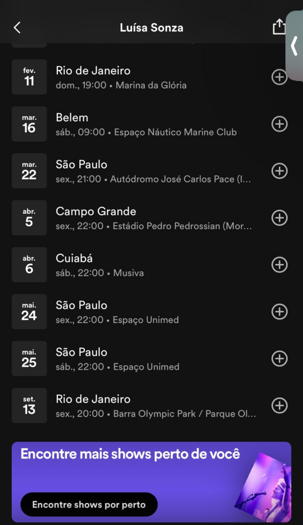 No Spotify, perfil de Luísa Sonza confirma show para abril na Capital