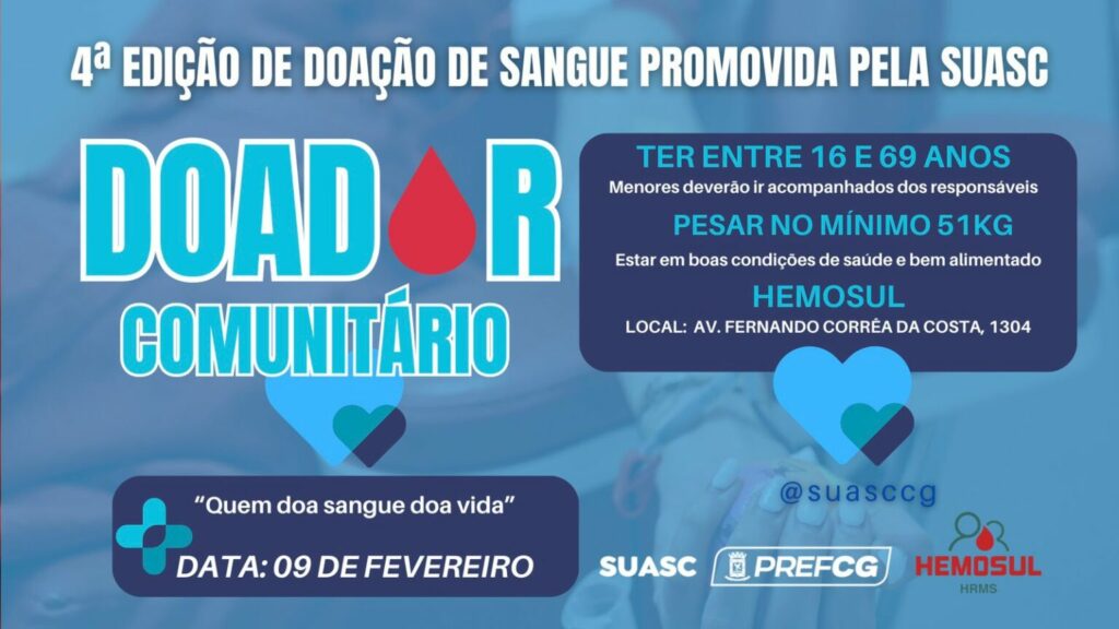 4ª campanha 'Doador Comunitário' acontece antes da folia na sexta de Carnaval