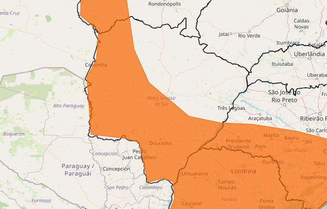 MS tem 58 cidades em alerta para chuvas intensas e ventos de até 100 km/h