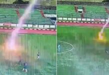 Jogador morre em pleno gramado após ser atingido por raio