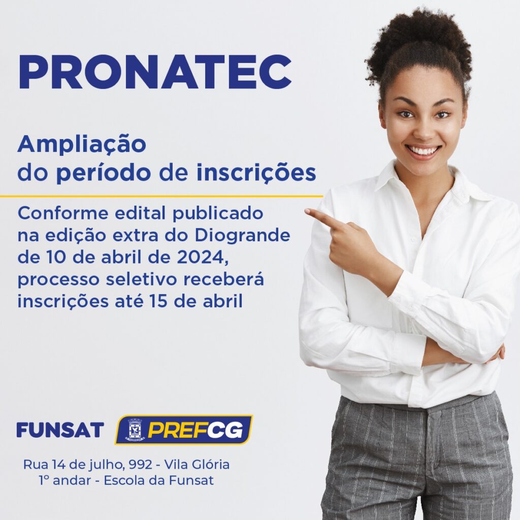 Inscrições à cadastro de bolsistas do Pronatec é prorrogado por mais quatro dias Inscrições à cadastro de bolsistas do Pronatec é prorrogado por mais quatro dias