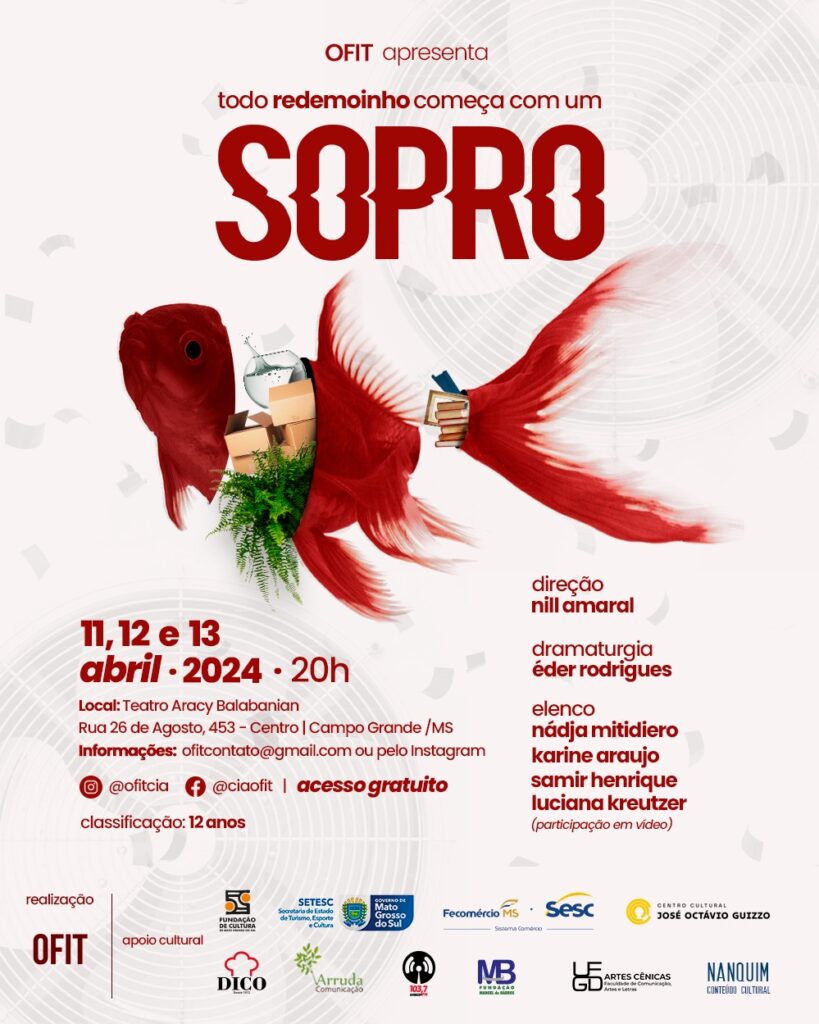 'Todo Redemoinho começa com um sopro' entra em cartaz em teatro reinaugurado