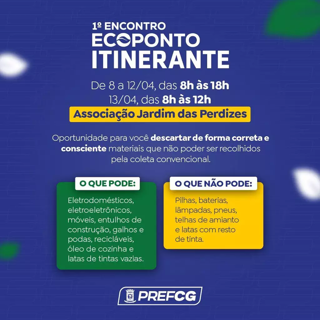Hoje 1º ecoponto itinerante começa a funcionar no Jd.das Perdizes  