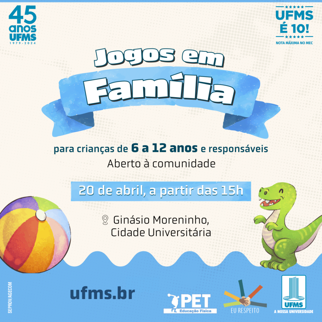 Jogos em Família têm atividades para crianças de 6 a 12 anos neste sábado