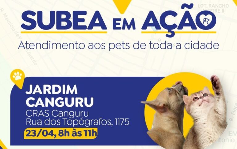 Amanhã ação Itinerante fará atendimento veterinário gratuito no Jardim Canguru