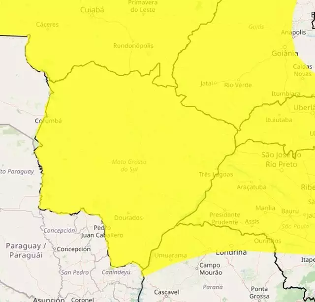Todo MS está sob alerta para baixa umidade do ar nos 79 municípios Todo MS está sob alerta para baixa umidade do ar nos 79 municípios