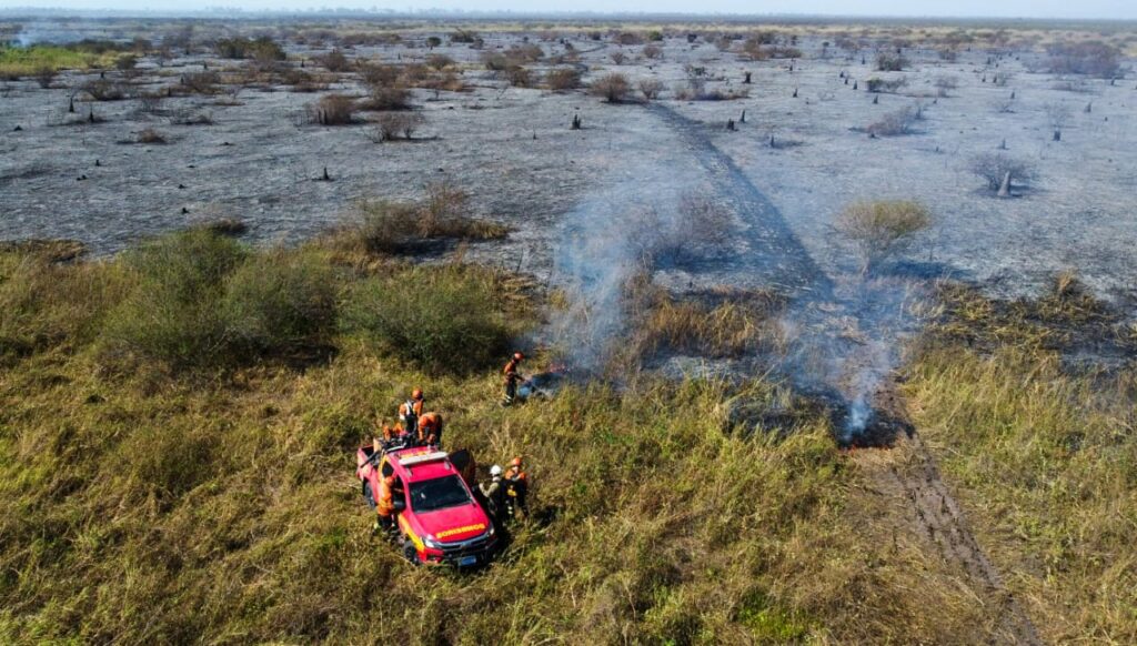 Comitiva de ministros deve ir à Corumbá na sexta-feira para vistoriar trabalho de combate aos incêndios no Pantanal