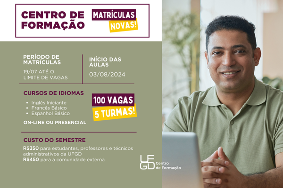 UFGD abre matrículas para cursos de inglês, espanhol e francês no dia 19 UFGD abre matrículas para cursos de inglês, espanhol e francês no dia 19