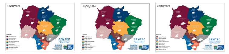 Final de semana tem previsão de chuva em diferentes regiões de MS Final de semana tem previsão de chuva em diferentes regiões de MS