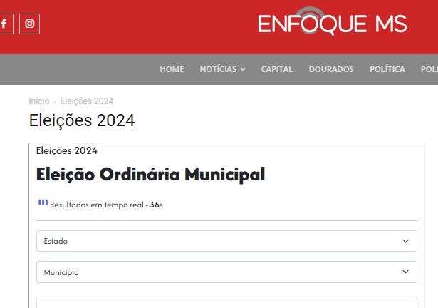 Acompanhe em tempo real a apuração dos votos Acompanhe em tempo real a apuração dos votos