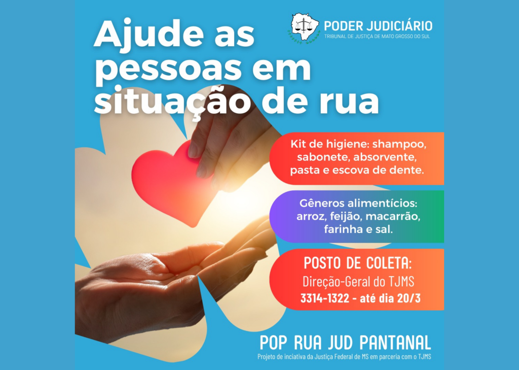 TJMS arrecada e levará donativos e serviços gratuitos a pessoas em situação de rua de Campo Grande TJMS arrecada e levará donativos e serviços gratuitos a pessoas em situação de rua de Campo Grande