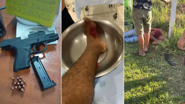 Jogador é baleado no pé antes de partida de futebol em Ivinhema Jogador é baleado no pé antes de partida de futebol em Ivinhema