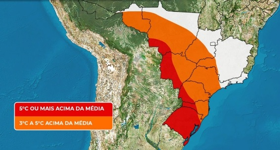 Veranico se intensifica em MS com temperaturas até 5°C acima do normal Veranico se intensifica em MS com temperaturas até 5°C acima do normal