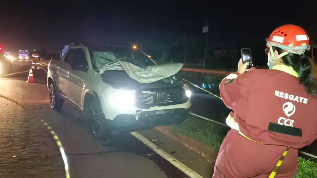 Mulher morre atropelada por picape na BR-163; motorista estava embriagado Mulher morre atropelada por picape na BR-163; motorista estava embriagado