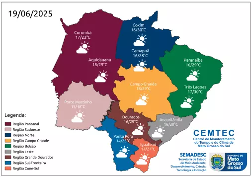 Frente fria marca início do inverno em MS, que tende a ser mais quente que o habitual Frente fria marca início do inverno em MS, que tende a ser mais quente que o habitual