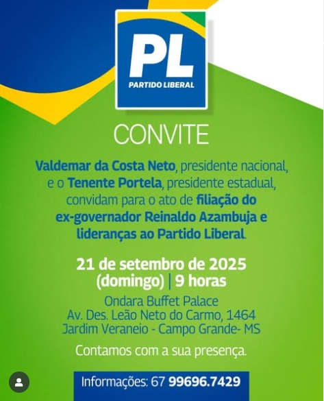 Reinaldo Azambuja vai se filiar ao PL no próximo domingo na Capital