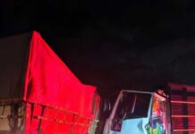 Acidente entre carreta e caminhão boiadeiro paralisa BR-163 por três horas