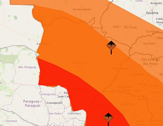 Tempestades com ventos acima de 100 km/h atingem MS neste domingo Tempestades com ventos acima de 100 km/h atingem MS neste domingo
