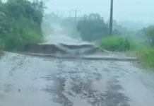 Paranhos tem temporal com 114 mm de chuva em 9h; ponte foi levada