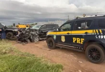 Fuga de SW4 roubada acaba em acidente no trevo da MS-386