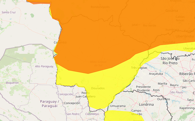 MS entra em alerta para tempestades com a chegada de ciclone MS entra em alerta para tempestades com a chegada de ciclone