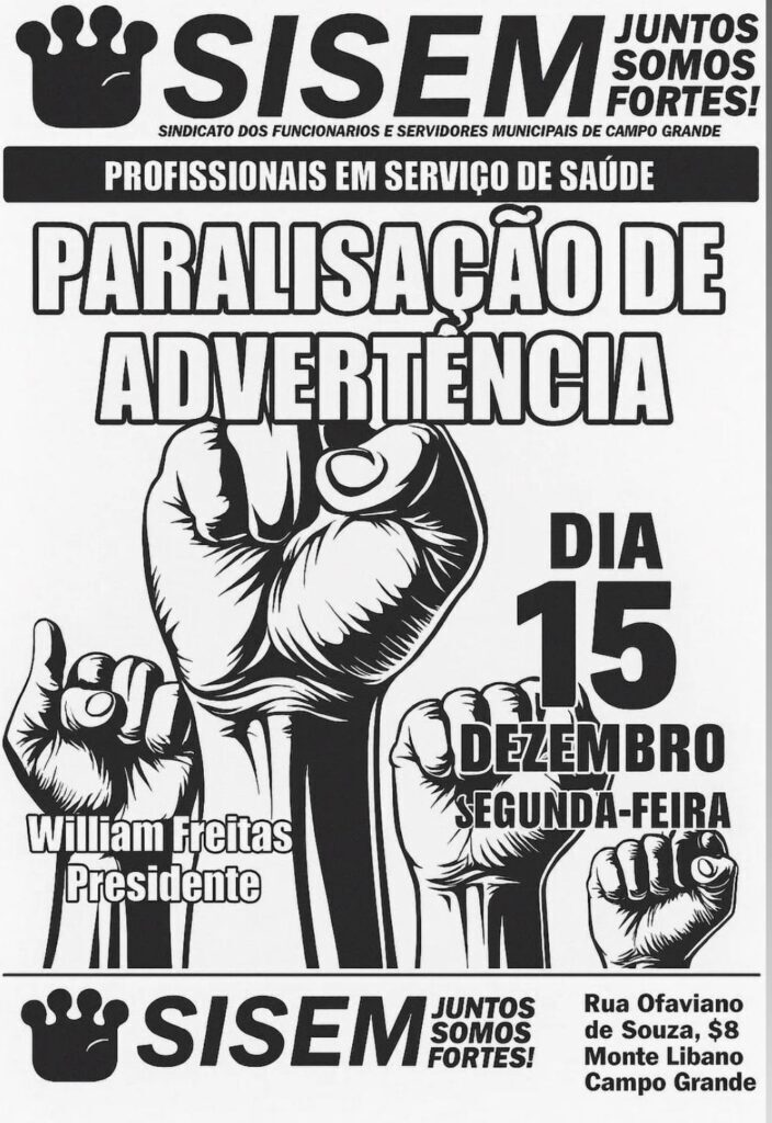 Profissionais da saúde pública da Capital fazem paralisação na próxima segunda-feira Profissionais da saúde pública da Capital fazem paralisação na próxima segunda-feira