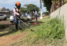 Prefeitura intensifica roçada e limpeza de áreas públicas em Dourados no início do ano