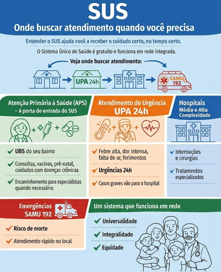 UBS, UPA, hospital ou SAMU? Confira qual serviço acionar em cada emergência